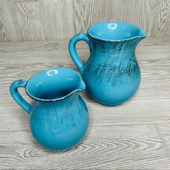 de silva Other - De Silva Italian Glazed Pottery Pitchers turquoise kitchen decoration
